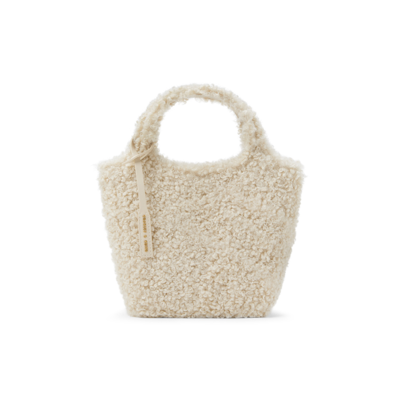 Сумка женская CHARLES&KEITH Sherpa Tote Bag бежево-черная