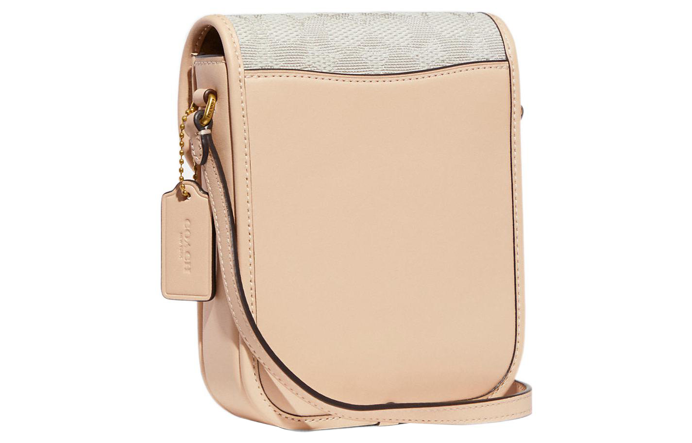 Сумка женская COACH Studio жаккардовая с кожаным отделением для телефона Apricot