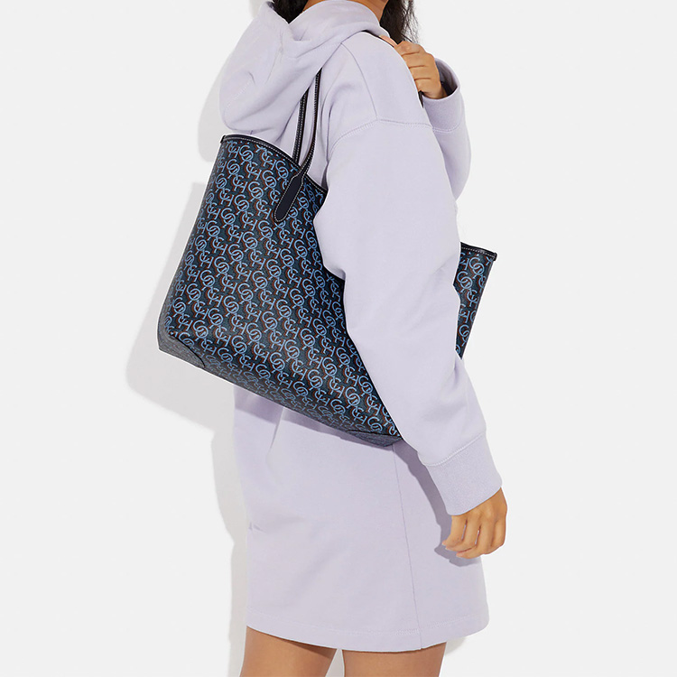 Сумка женская COACH City Canvas морской синий