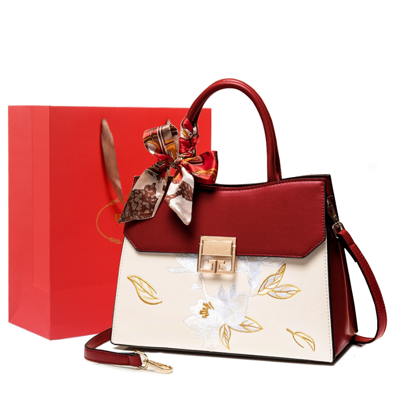 Сумка женская PAYOT PY1973 бордовая и экрю