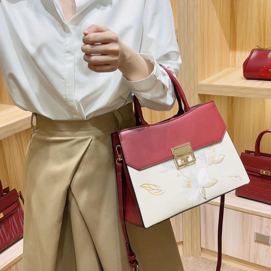 Сумка женская PAYOT PY1973 бордовая и экрю