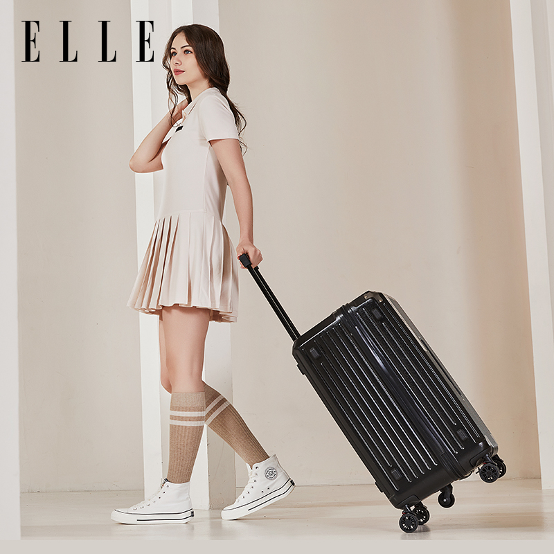 Чемодан унисекс ELLE ELCL1031 черный/белый/розовый/синий, 24 inches EU