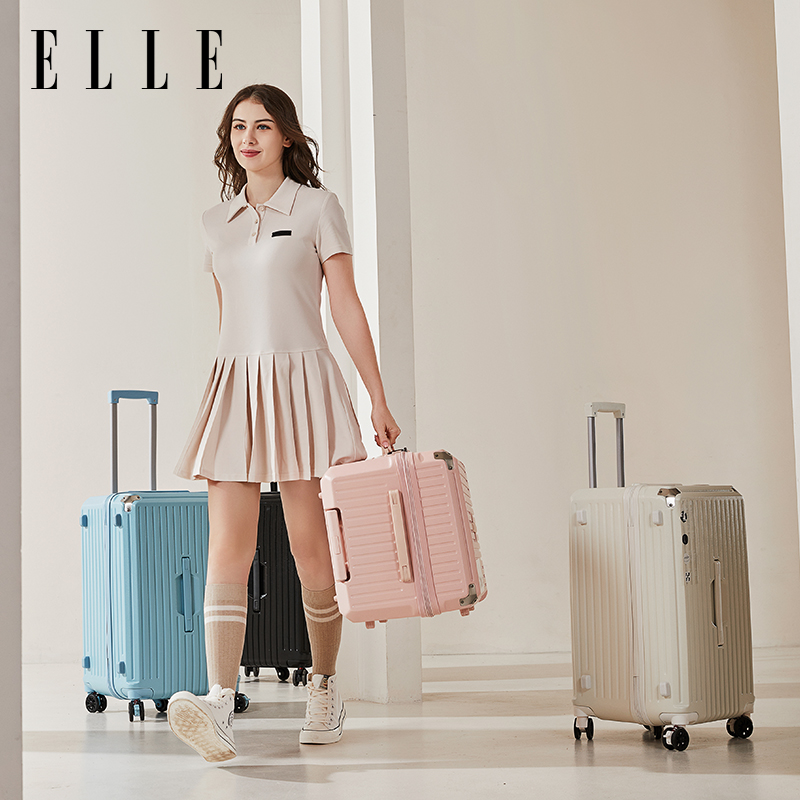 Чемодан унисекс ELLE ELCL1031 черный/белый/розовый/синий, 24 inches EU