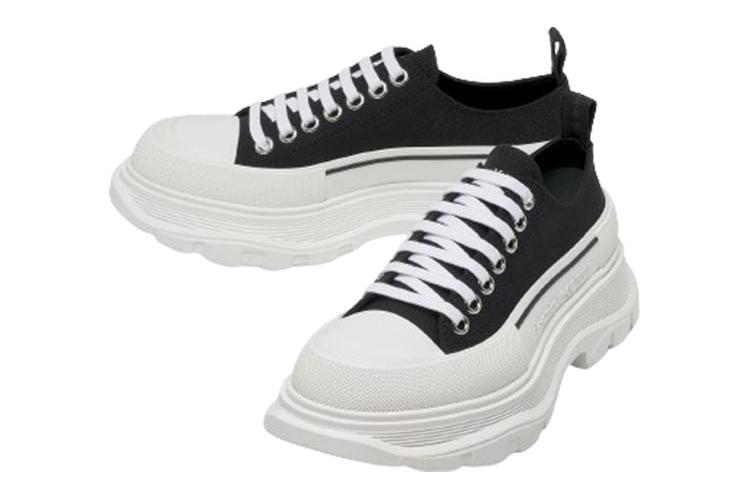 Кеды мужские Alexander McQueen Tread Slick Lace Up черные, белые, 41 EU