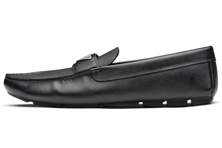 Мокасины мужские PRADA Saffiano черные, 39 EU