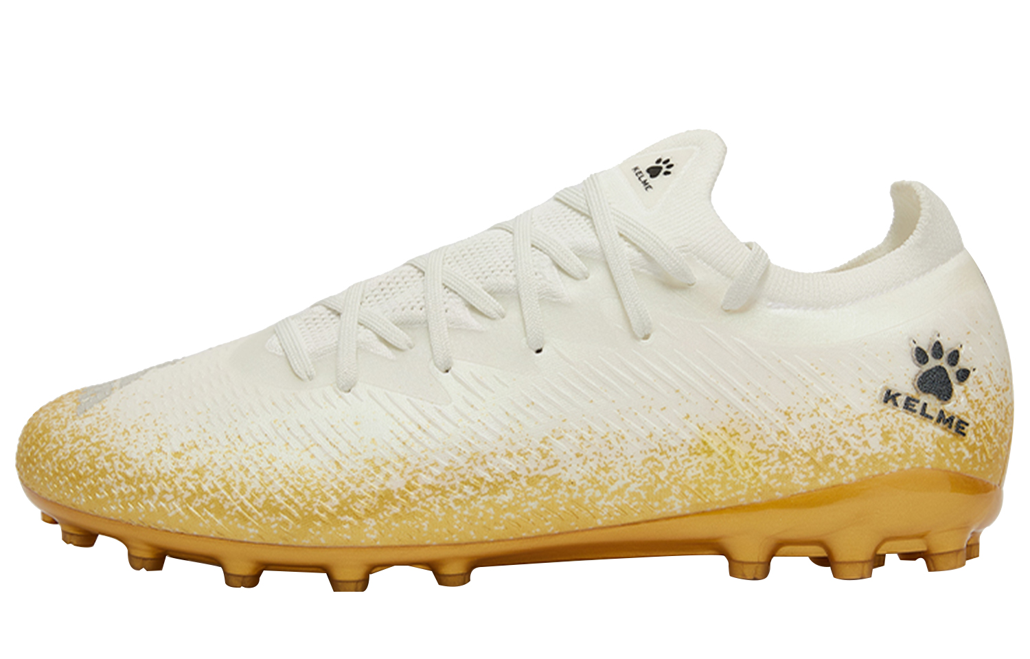 Футбольные бутсы унисекс KELME MG Multi Ground белые с золотым, 45 EU